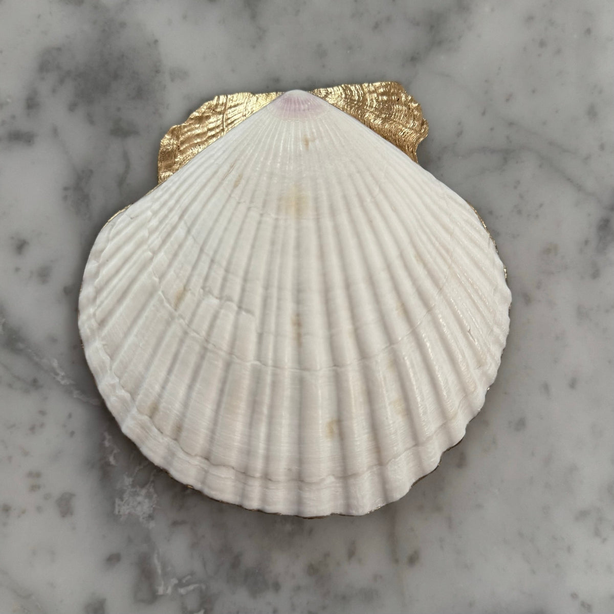 Colorful Chinoiserie Floral Scallop Shell Ring Dish