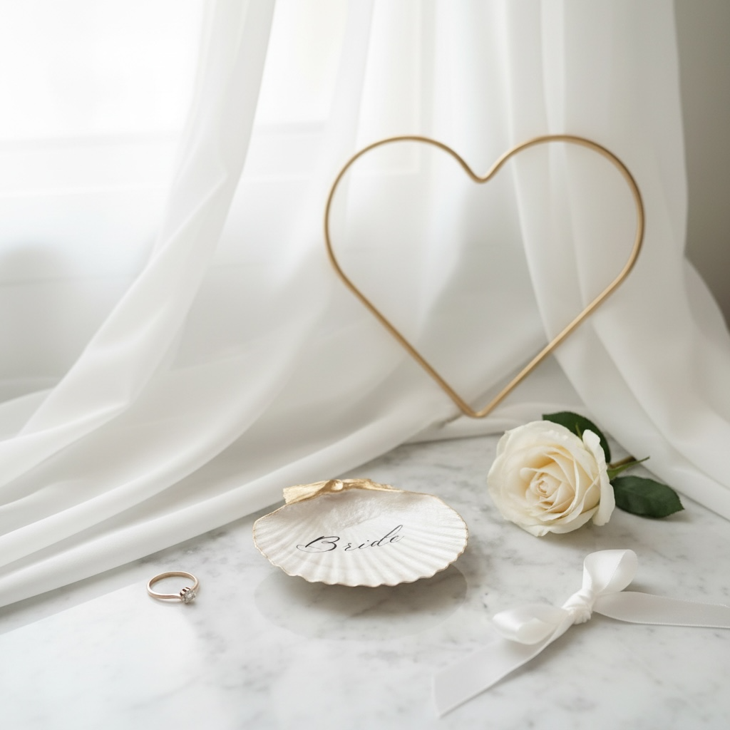 Personalized Scallop Shell Ring Dish – Custom Bridal Keepsake
