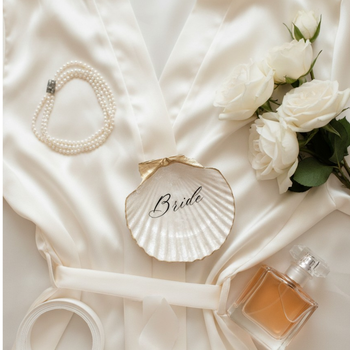 Personalized Scallop Shell Ring Dish – Custom Bridal Keepsake