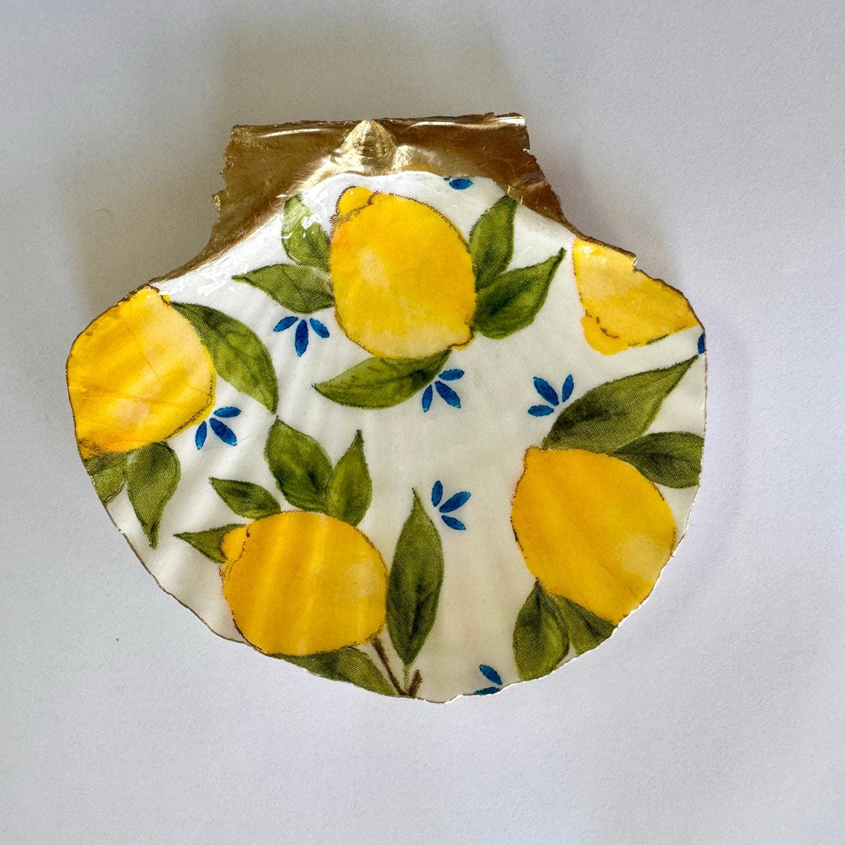 Italian Lemon Scallop Shell Jewelry Dish